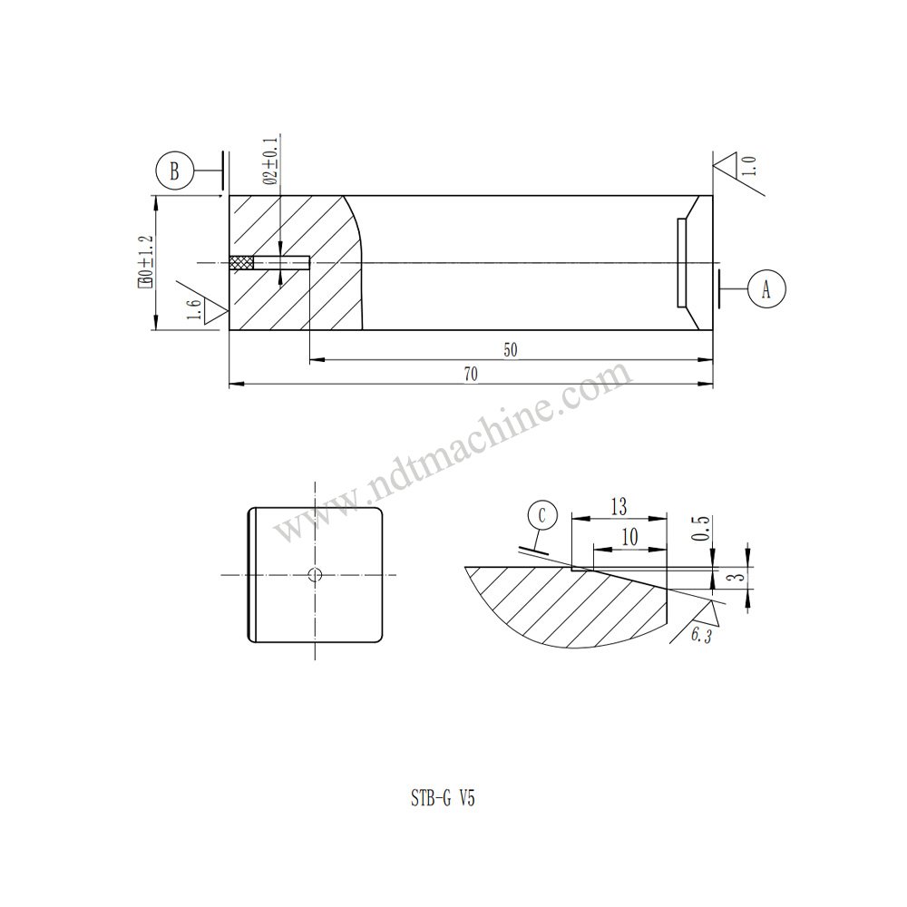 Blok Kalibrasi-JIS Z 2345-3:2018 | Calibration Block NDT Machine STB-G V5 - Gambar 4