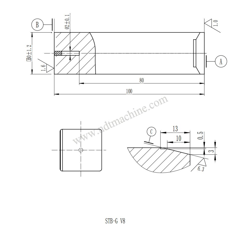 Blok Kalibrasi-JIS Z 2345-3:2018 | Calibration Block NDT Machine STB-G V8 - Gambar 4