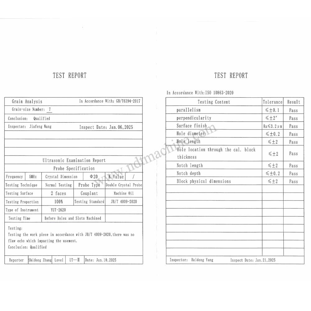TOFD Block-karbon-ISO 10863-2020 | Calibration Block NDT Machine T12MM-150*200*12mm - Gambar 3