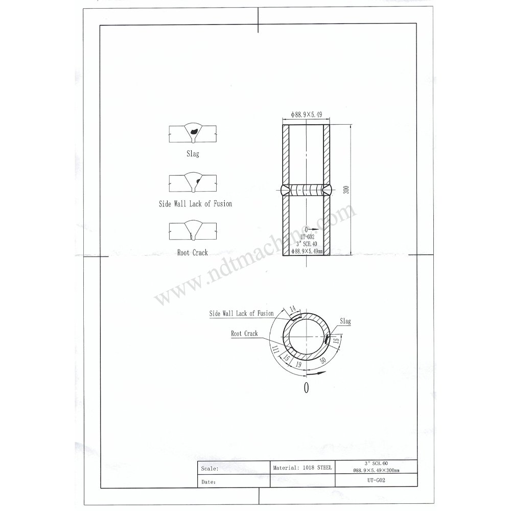 Pipa UT-Pipa-88.9*5.49*300mm-Baja Karbon | Calibration Block NDT Machine 3″SCH40 - Gambar 3
