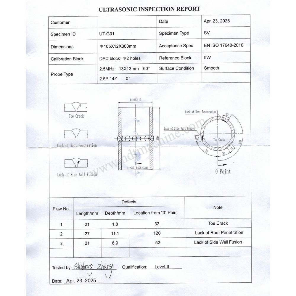 UT Tube-φ-karbon baja | Calibration Block NDT Machine 105*12*300mm - Gambar 2