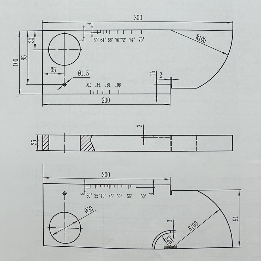 IIW (V1) Block-ISO2400-2012 (E) -ARC Groove-φ1.5mm-karbon baja | Calibration Block NDT Machine - Gambar 3