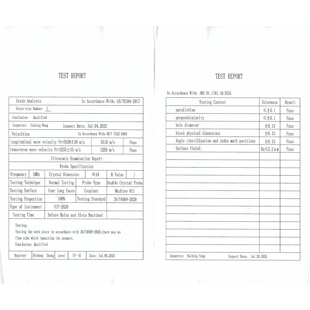 IIW (V1) Block-AWS D1.1/D1.1M-2025-Metrik-Karbon Baja | Calibration Block NDT Machine - Gambar 2