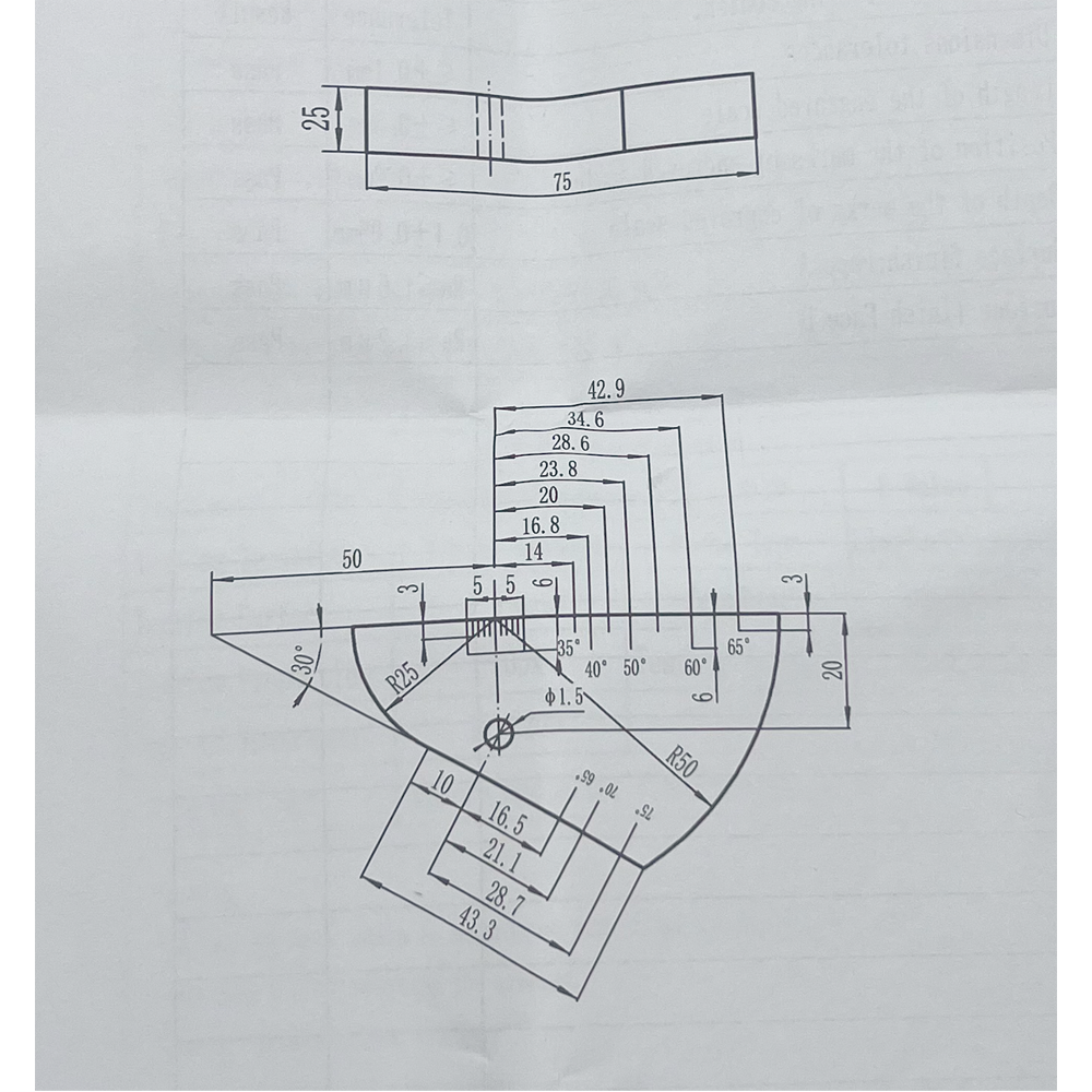 Iiw2 (v2) blok-t25mm-Lubang φ1.5mm-karbon-karbon-iso7963-2022 (e) | Calibration Block NDT Machine - Gambar 2