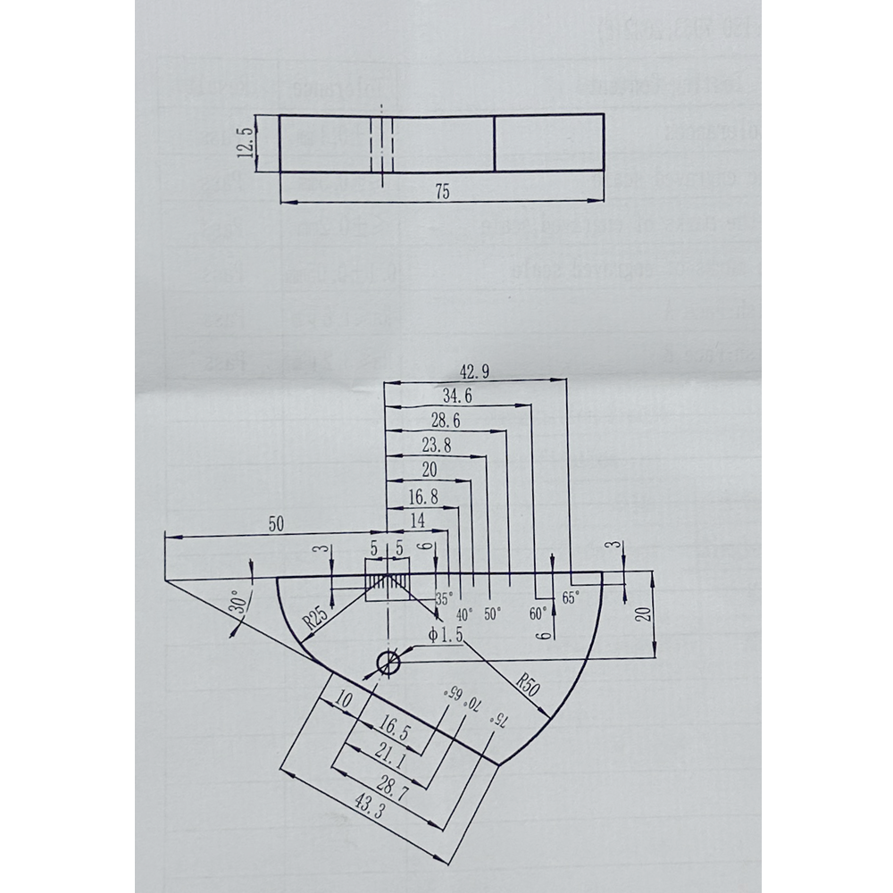 Iiw2 (v2) block-t12.5mm-hole φ1.5mm-304# stainless steel-iso7963-2022 (e) | Calibration Block NDT Machine - Gambar 3