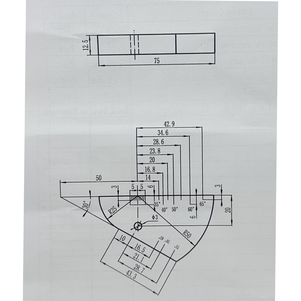 Iiw2 (v2) block-t12.5mm-lubang φ3mm-karbon-iso7963-2022 (e) | Calibration Block NDT Machine - Gambar 3
