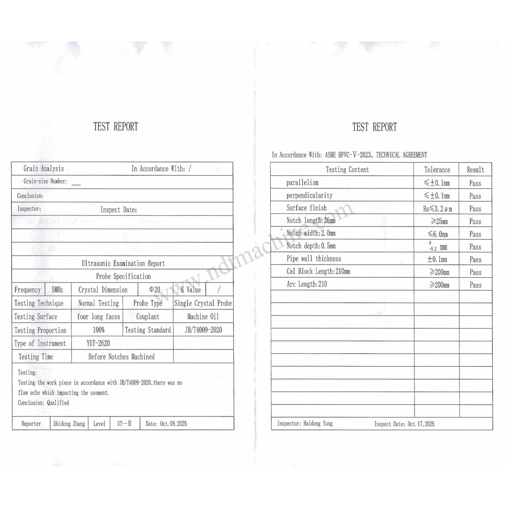 ASME Calibration Block for Piping-φ112.5*6.2*210mm/slot deep 0.5 NDT Machine - Gambar 3