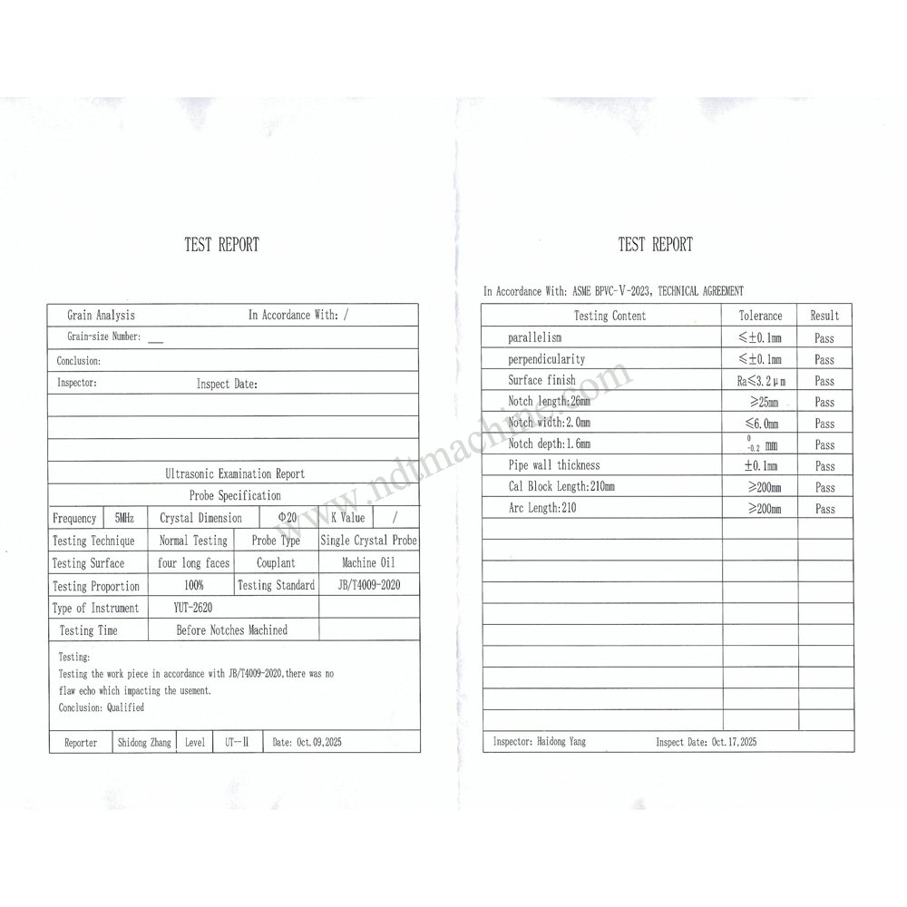 ASME Calibration Block for Piping-φ240.0*16.8*210mm/slot deep 1.6 NDT Machine - Gambar 3