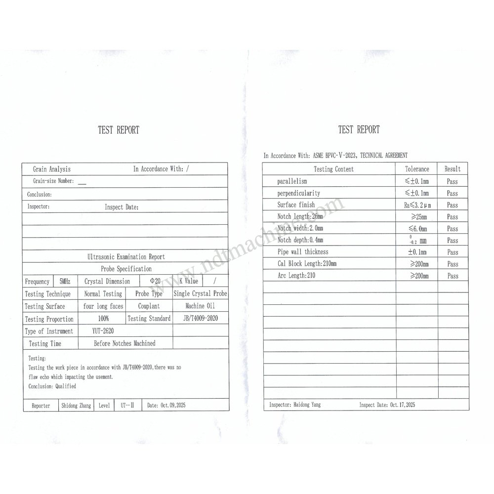 ASME Calibration Block for Piping-φ240.0*5.0*210mm/slot deep 0.4 NDT Machine - Gambar 2