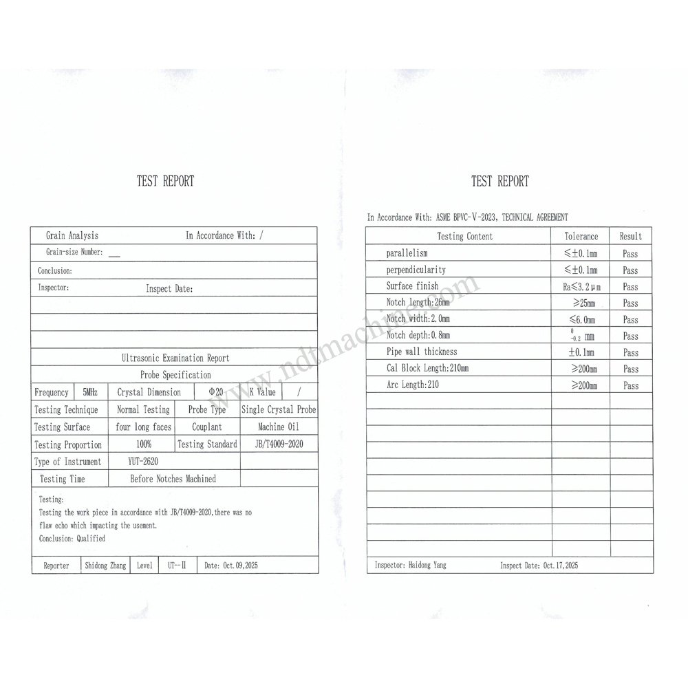 ASME Calibration Block for Piping-φ240.0*9.3*210mm/slot deep 0.8 NDT Machine - Gambar 3