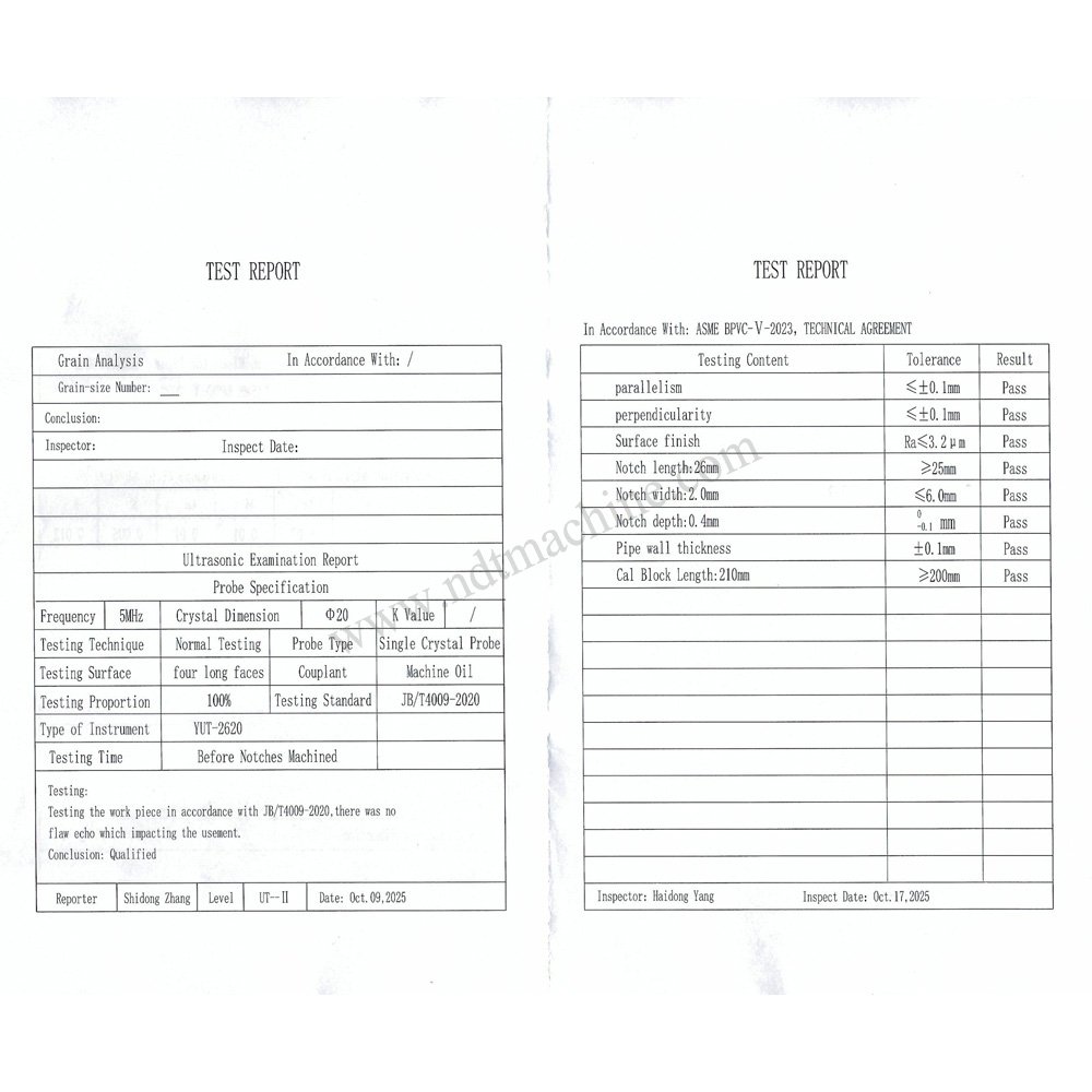 ASME Calibration Block for Piping-φ35.0*4.2*210mm/slot deep 0.4 NDT Machine - Gambar 3