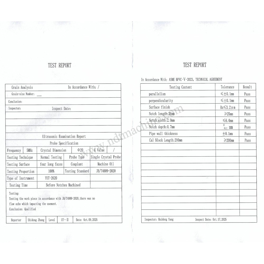 ASME Calibration Block for Piping-φ35.0*6.9*210mm/slot deep 0.7 NDT Machine - Gambar 3