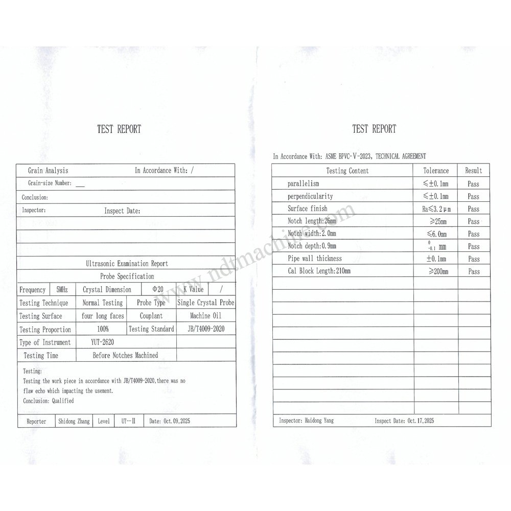 ASME Calibration Block for Piping-φ64.0*8.9*210mm/slot deep 0.9 NDT Machine - Gambar 2
