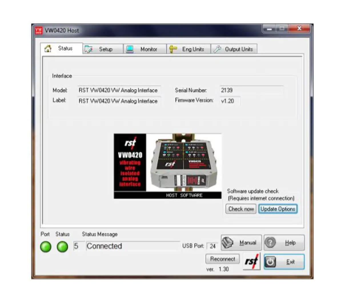 Software Monitoring Dan Pembacaan Data Vibrating Wire Piezometer RST INSTRUMENTS