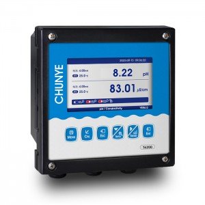 Online EC&EC Dual Channel Transmitter pH/Conductivity Transmitter T6200 CHUNYE